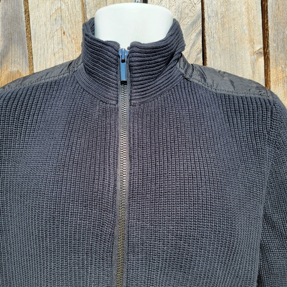 Kenneth Cole New York Black Men's Full Zip Knit Sweater Jacket M Medium - Picture 6 of 16